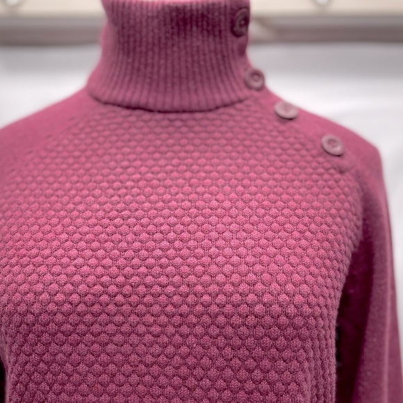 North Face Knit Button up Neck Turtleneck Sweater Burgundy Sz Large - Picture 3 of 10